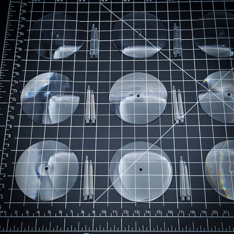 60mm Round Flying Bases – Clear Plastic Stands for Sci-Fi & Fantasy Wargaming Miniatures