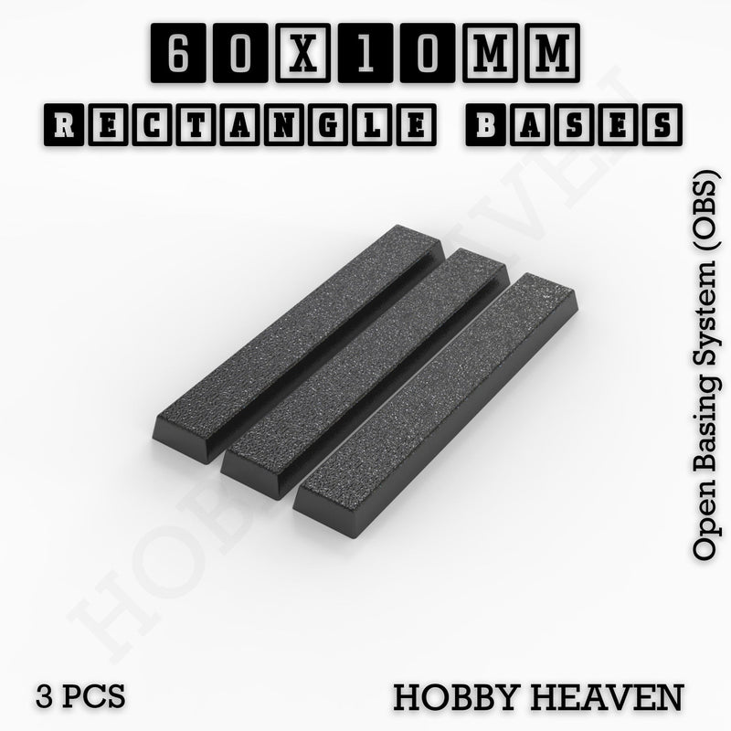 Rectangle Bases Range Sizes - 20x15mm to 75x25mm Small Sizes 3d Print Full Range Tabletop Games