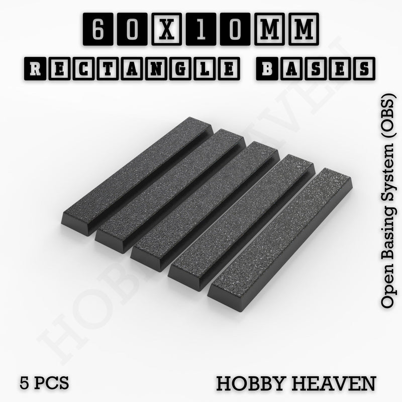 Rectangle Bases Range Sizes - 75x30mm to 125x40mm Medium Sizes 3d Print Full Range Tabletop Games