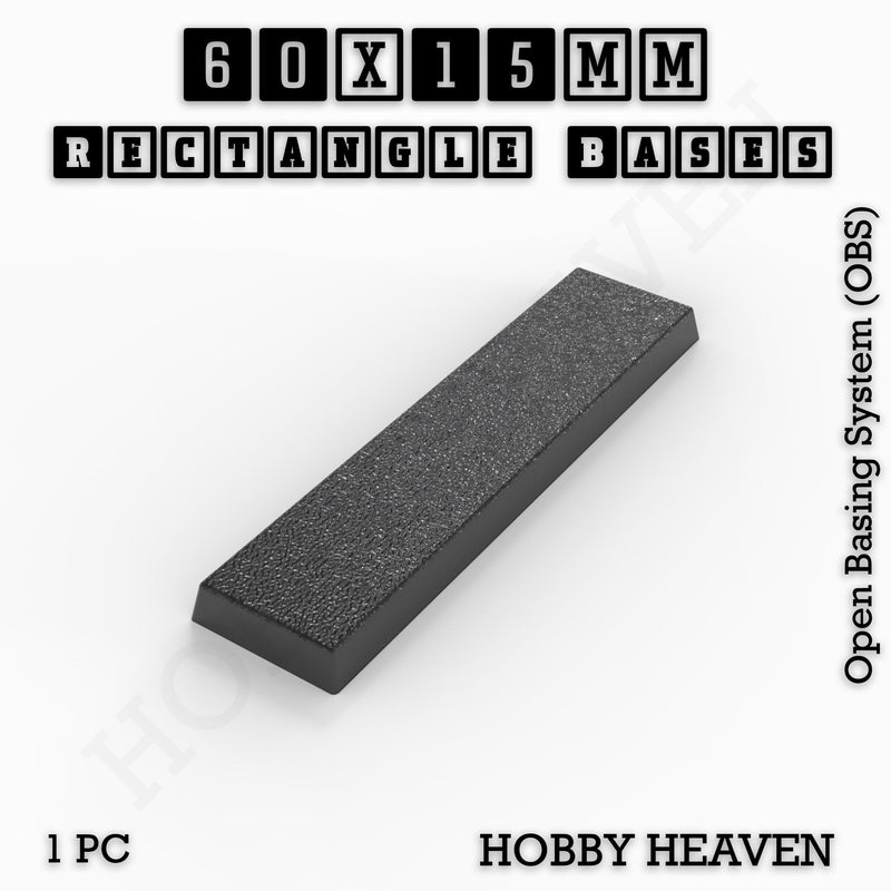 Rectangle Bases Range Sizes - 75x30mm to 125x40mm Medium Sizes 3d Print Full Range Tabletop Games