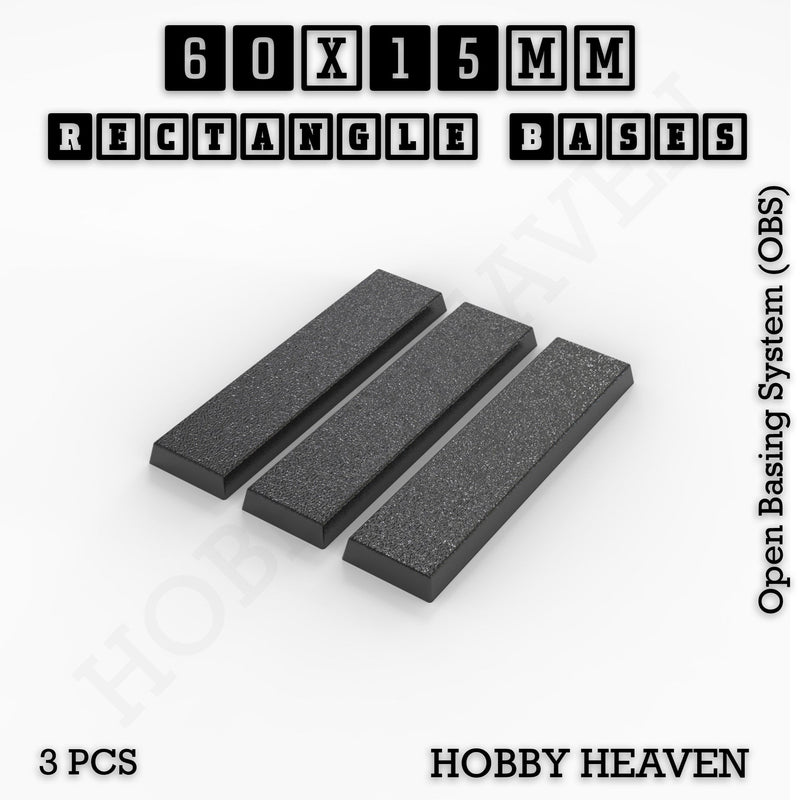 Rectangle Bases Range Sizes - 75x30mm to 125x40mm Medium Sizes 3d Print Full Range Tabletop Games