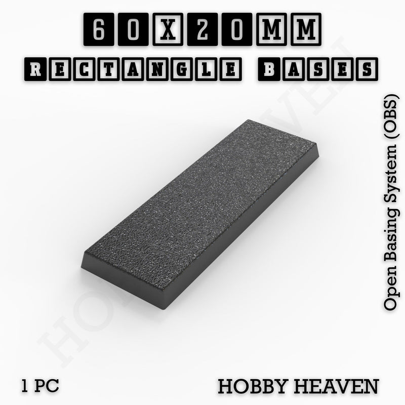 Rectangle Bases Range Sizes - 75x30mm to 125x40mm Medium Sizes 3d Print Full Range Tabletop Games