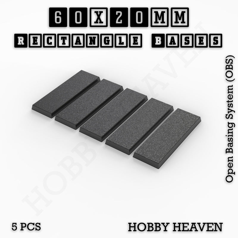 Rectangle Bases Range Sizes - 75x30mm to 125x40mm Medium Sizes 3d Print Full Range Tabletop Games