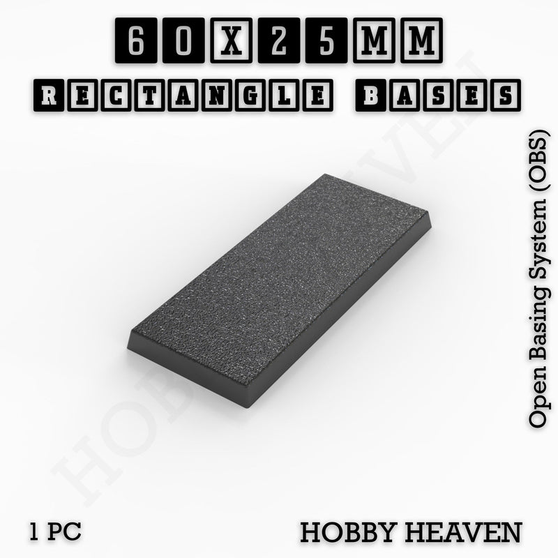 Rectangle Bases Range Sizes - 20x15mm to 75x25mm Small Sizes 3d Print Full Range Tabletop Games