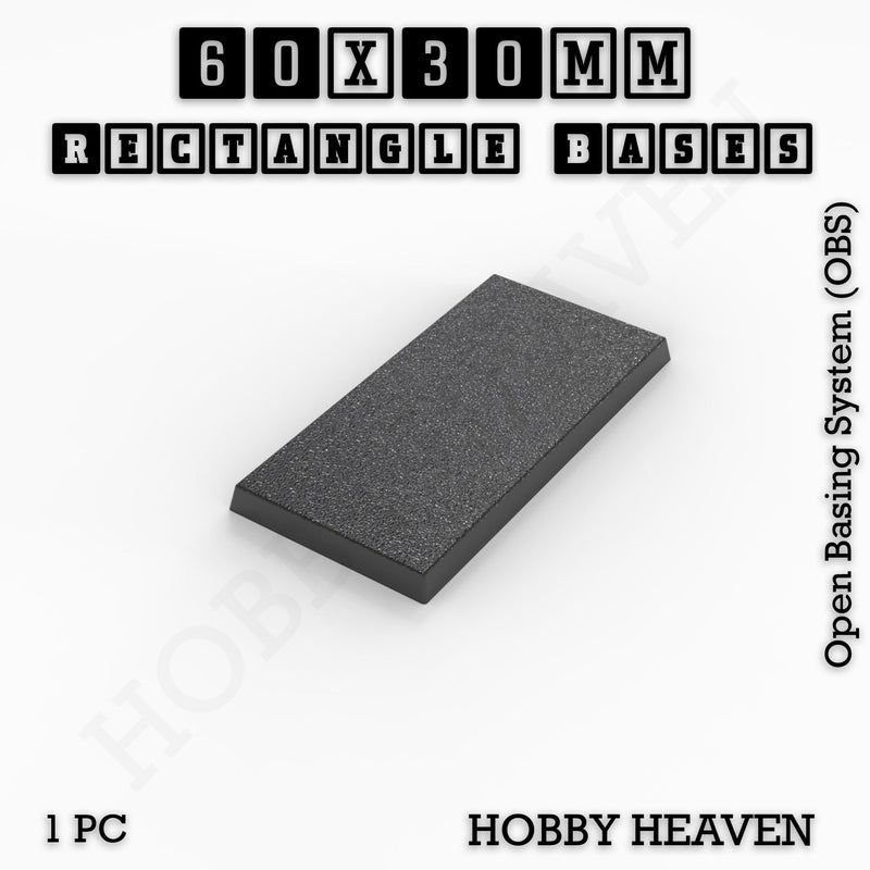 Rectangle Bases Range Sizes - 75x30mm to 125x40mm Medium Sizes 3d Print Full Range Tabletop Games