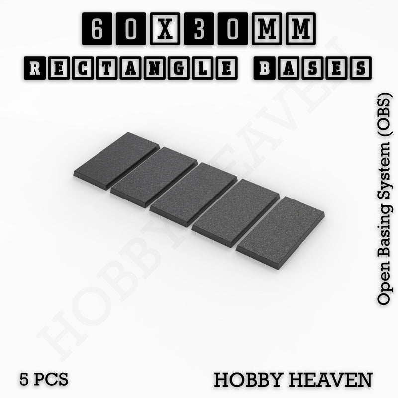 Rectangle Bases Range Sizes - 75x30mm to 125x40mm Medium Sizes 3d Print Full Range Tabletop Games