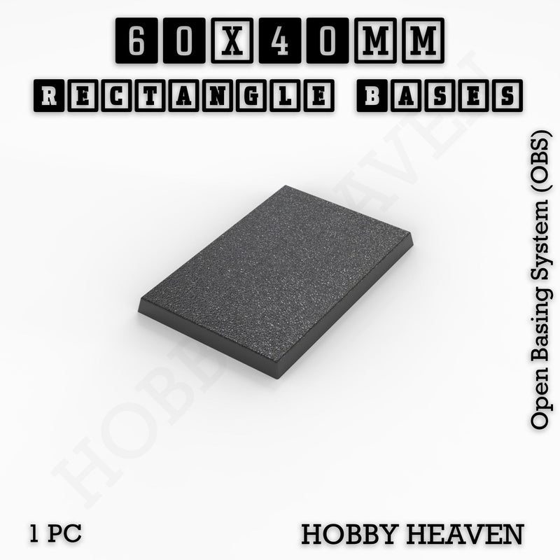 Rectangle Bases Range Sizes - 20x15mm to 75x25mm Small Sizes 3d Print Full Range Tabletop Games