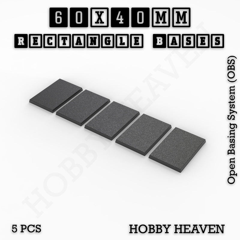 Rectangle Bases Range Sizes - 75x30mm to 125x40mm Medium Sizes 3d Print Full Range Tabletop Games