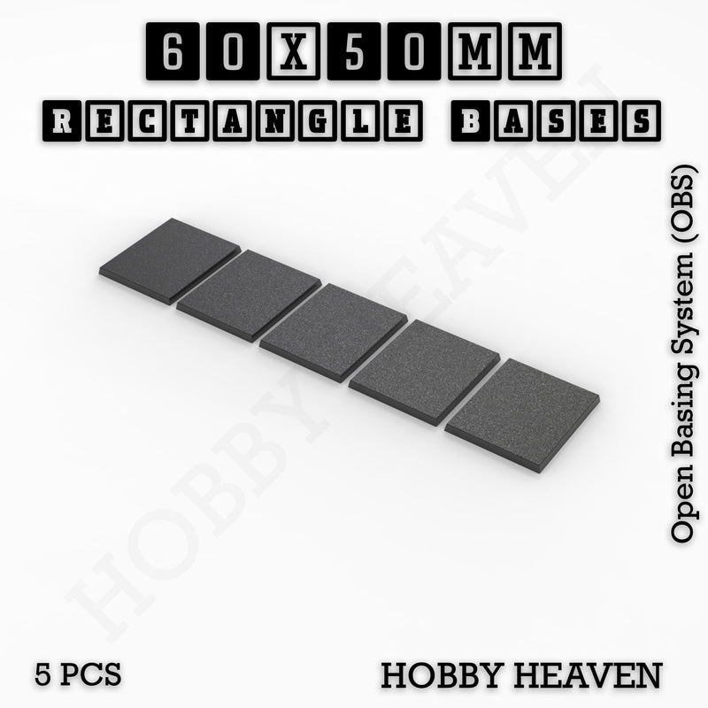 Rectangle Bases Range Sizes - 75x30mm to 125x40mm Medium Sizes 3d Print Full Range Tabletop Games