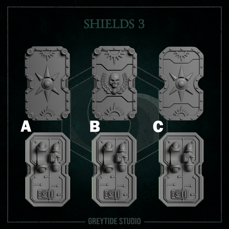 Shields Pack 3 | Eternal Pilgrims | Conversion Bits For 28mm 32mm Sci-fi Marines