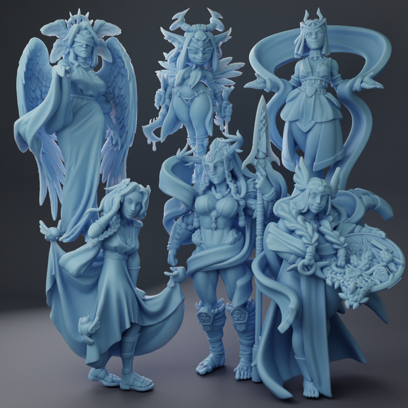 Goddess Fantasy Miniatures | Twin Goddess Miniatures