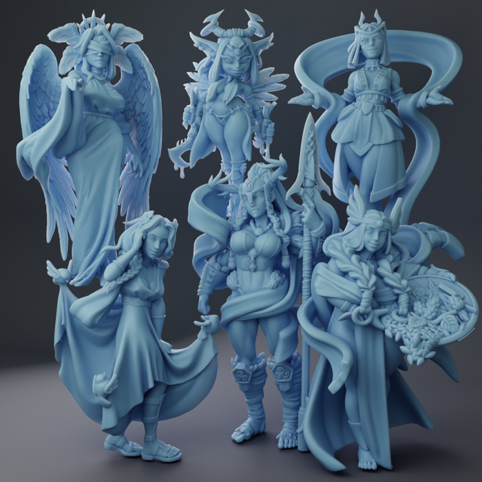 Goddess Miniatures (Full Set) | Fantasy Miniature | Twin Goddess Miniatures