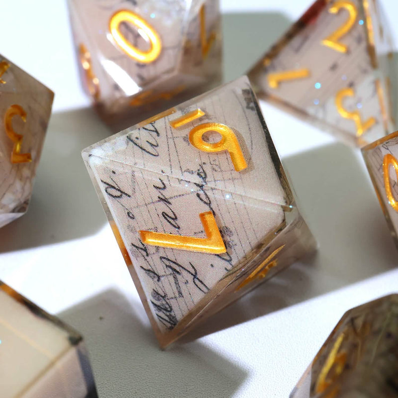Sonnet of Thorns | Sharp Edge Dice | Resin | 7 Piece Set