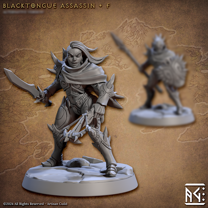 Assassin F | Blacktongue Assassins | Fantasy D&D Miniature | Artisan Guild