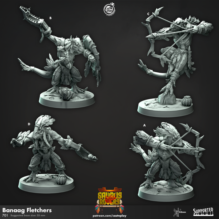 Unega Fletcher Miniatures | Saurus Rovers | Fantasy Miniature | Cast n Play