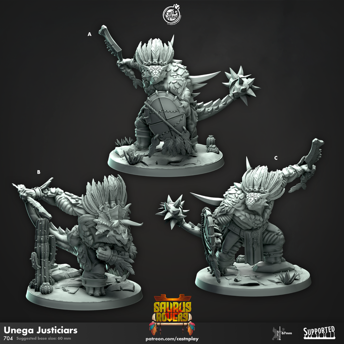 Unega Justiciar Miniatures | Saurus Rovers | Fantasy Miniature | Cast n Play