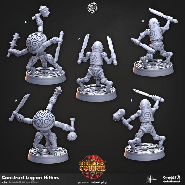 Construct Legion Hitter Miniatures | Sorcerers Council | Fantasy Miniature | Cast n Play
