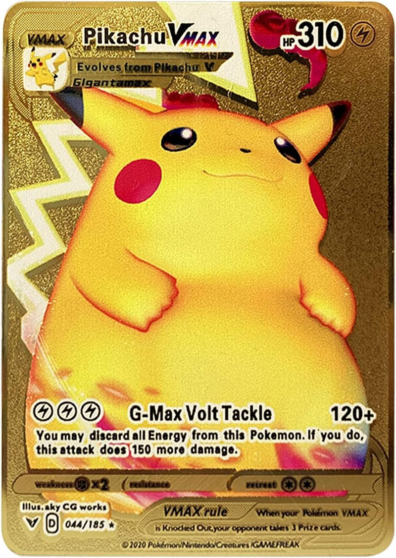 Gold Pikachu VMAX - Metal Pokemon Card