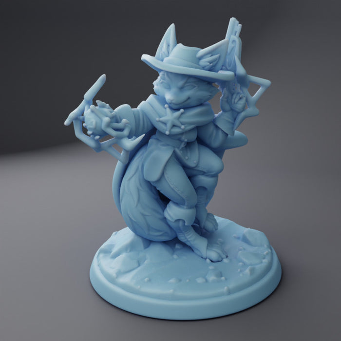 Lucille The Deputy Foxgirl | Fantasy Western | Fantasy Miniature | Twin Goddess Miniatures