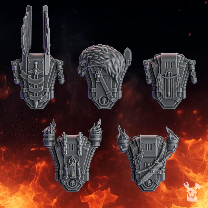Knight Backpacks | Pactum Aeternum | Conversion Bits For 28mm 32mm Sci-fi Space Knights
