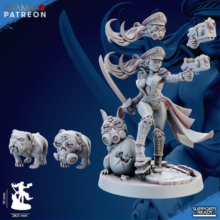 Trencher Pin-Up Commissar | Imperial Soldiers | Grimdark Proxy Miniature | Ghamak