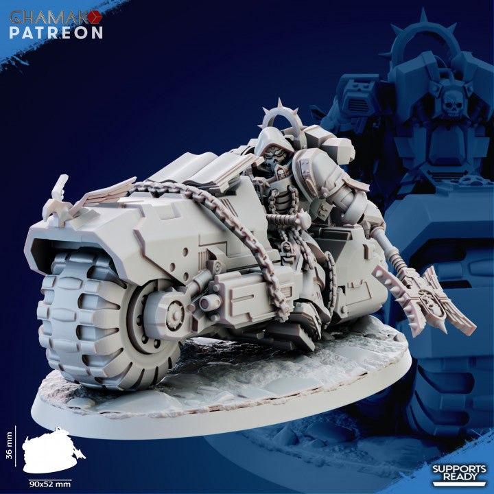 Biker Pontifex | Brotherhood | Grimdark Proxy Miniature | Ghamak