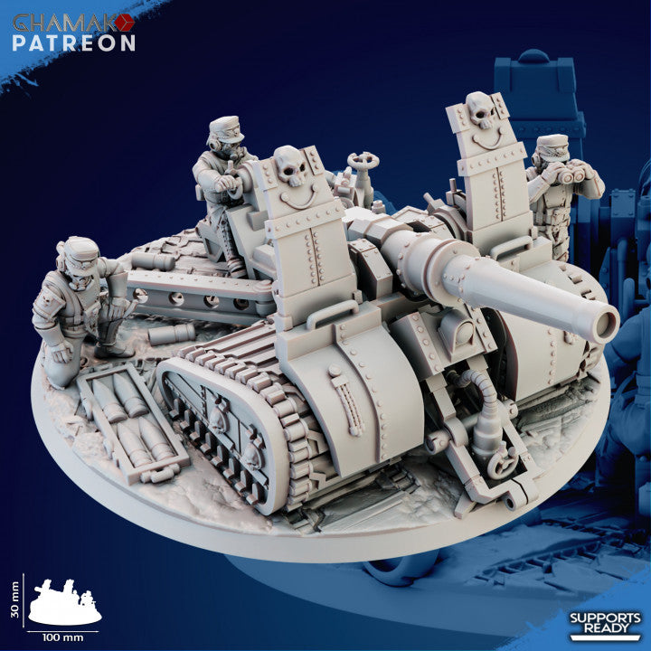 Trencher Iron Korps Field Artillery Miniatures | Imperial Soldiers | Grimdark Proxy Miniature | Ghamak