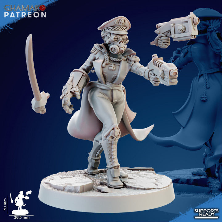 Trencher Female Commissar | Imperial Soldiers | Grimdark Proxy Miniature | Ghamak
