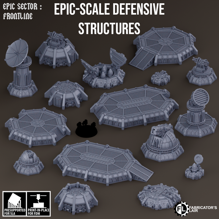 Frontline Defensive Structures Scenery Set | Epic Sector | Fabricators Lair