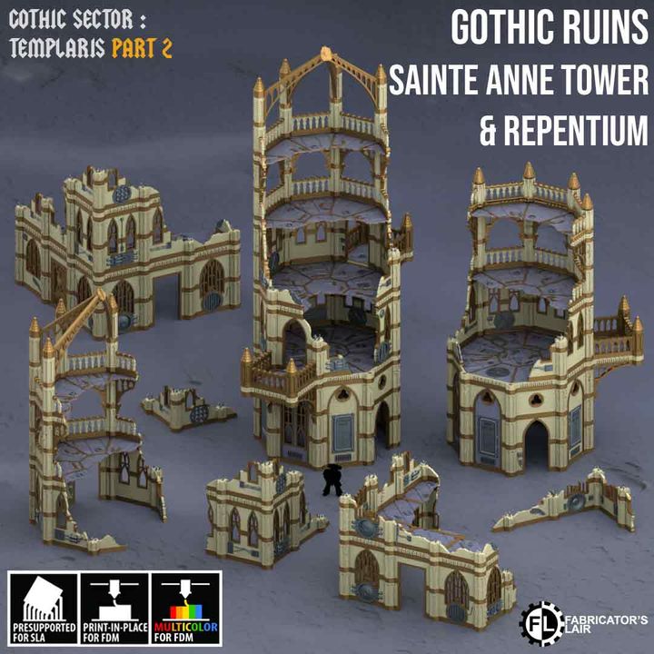 Gothic Ruins Sainte Anne Tower & Repentum | Gothic Sector Templaris | Fabricators Lair