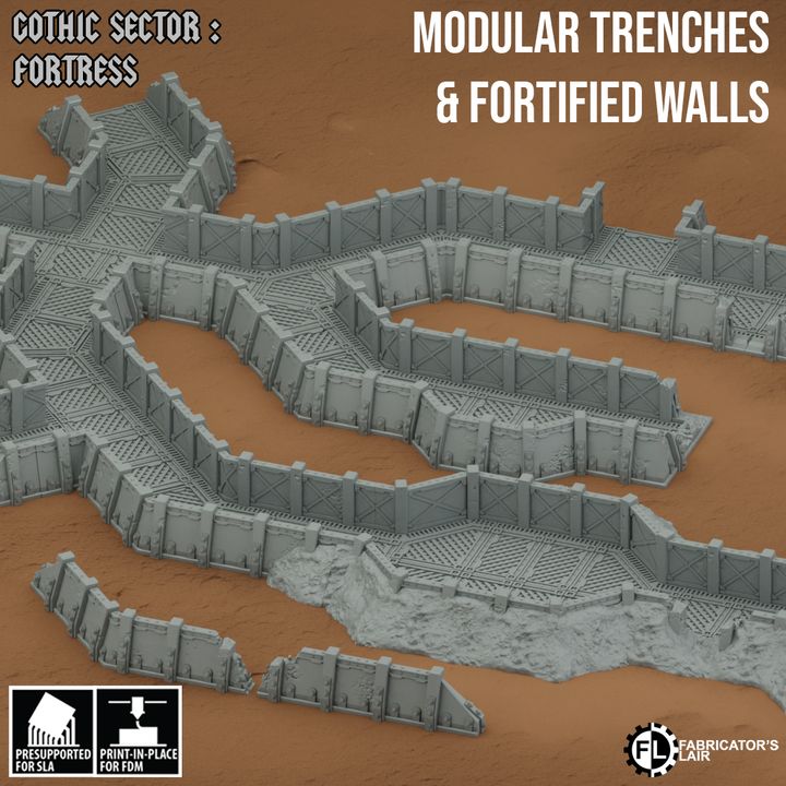 Modular Trenches & Fortified Walls Kit | Gothic Sector Fortress | Fabricators Lair