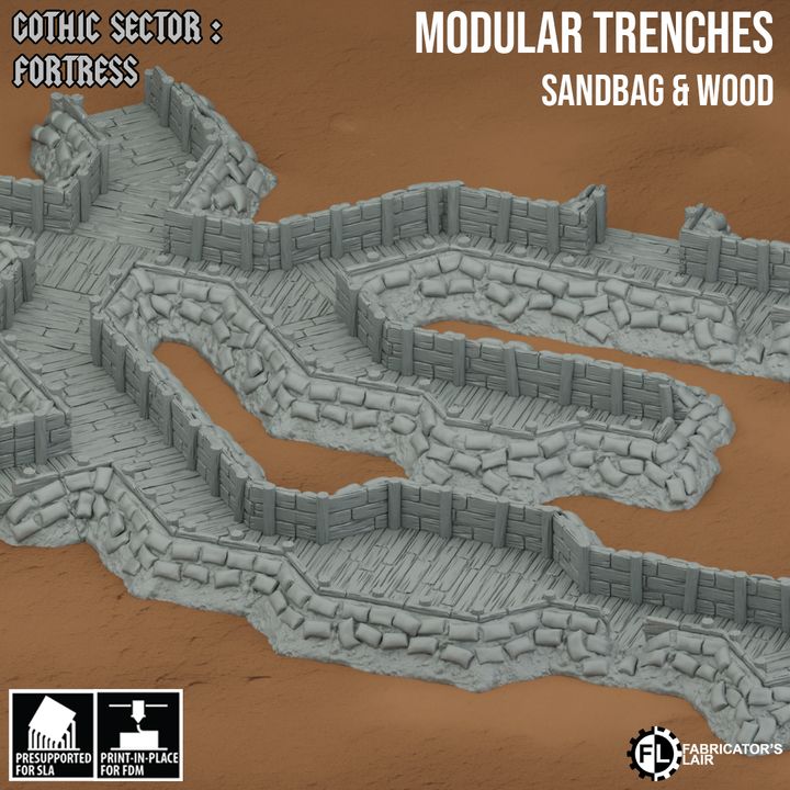 Modular Trenches & Sandbags Kit | Gothic Sector Fortress | Fabricators Lair