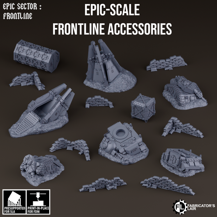 Frontline Scatter Terrain Scenery Set | Epic Sector | Fabricators Lair