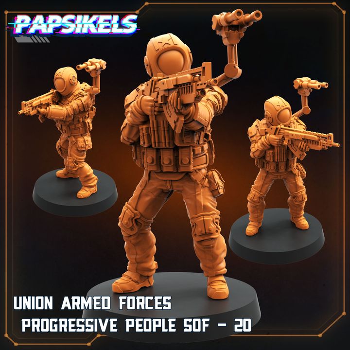 Union Armed Forces SOF Set 5 Miniatures | One Page Rules Compatible | Papsikels