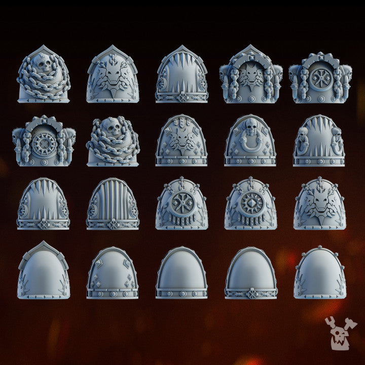 Shoulder Pad Pauldrons | Carnage Reapers | Sci-Fi Grimdark Custom Bitz Wargaming Miniatures 28mm 32mm