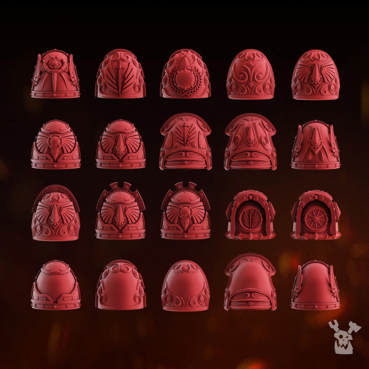 Shoulder Pad Pauldrons | Celestial Blades | Sci-Fi Grimdark Custom Bitz Wargaming Miniatures 28mm 32mm