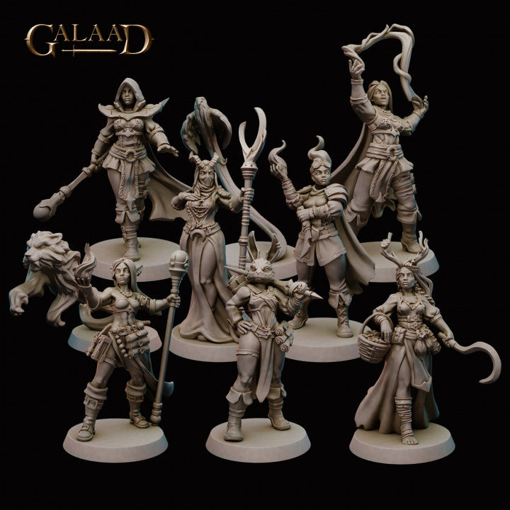 Female Mages and Fighters Miniatures | Fantasy | Galaad Miniatures