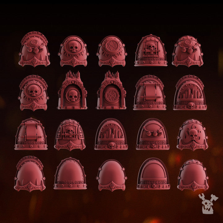 Shoulder Pad Pauldrons | Fire Preachers | Sci-Fi Grimdark Custom Bitz Wargaming Miniatures 28mm 32mm