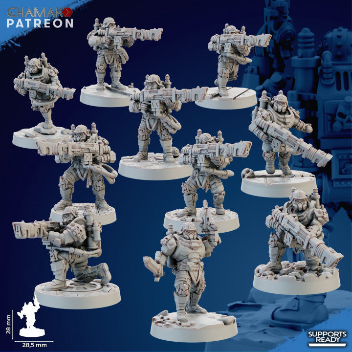 Trencher Iron Krieger Miniatures | Imperial Soldiers | Grimdark Proxy Miniature | Ghamak