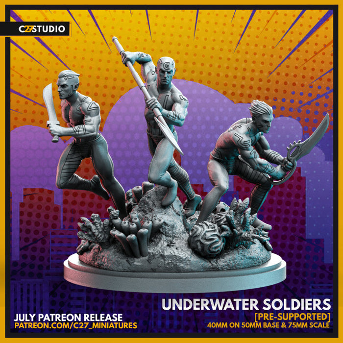 Underwater Soldiers | Heroes | Sci-Fi Miniature | C27 Studio