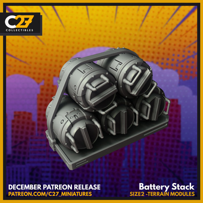 Promised Asteroid Battery Stack | Terrain | Sci-Fi Miniature | C27 Studio