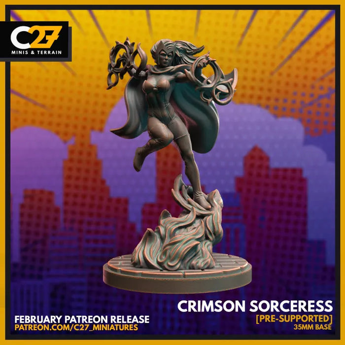 Crimson Sorceress | Heroes | Sci-Fi Miniature | C27 Studio