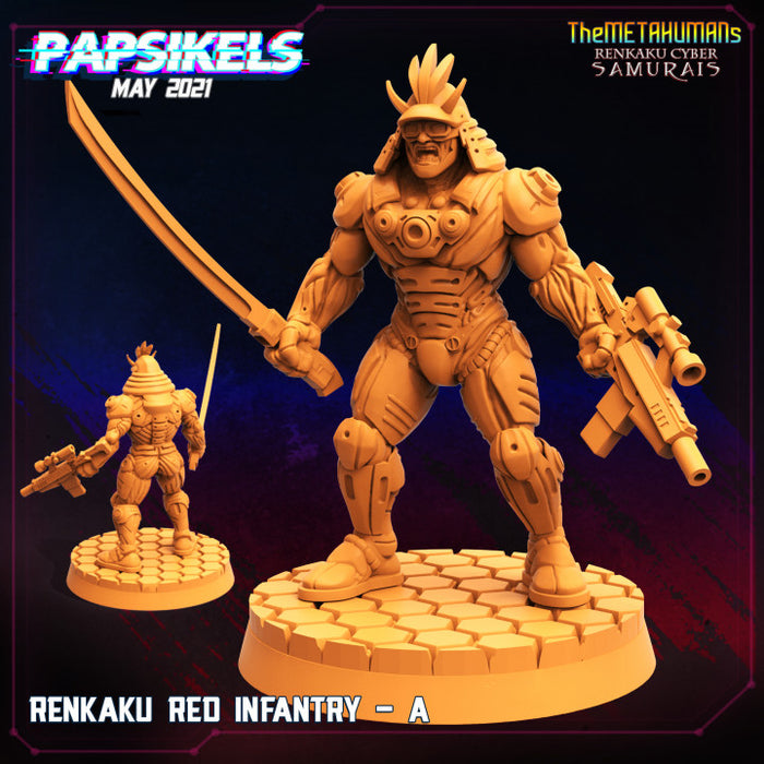 Renkaku Red Infantry A | Cyberpunk | Sci-Fi Miniature | Papsikels