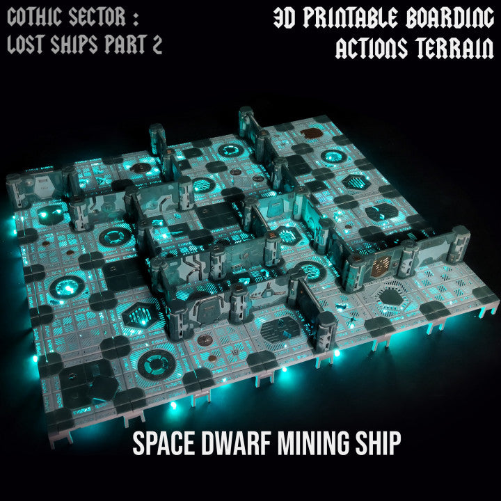 Space Dwarf Mining Ship | Gothic Sector Lost Ships Modular Terrain | Fabricators Lair