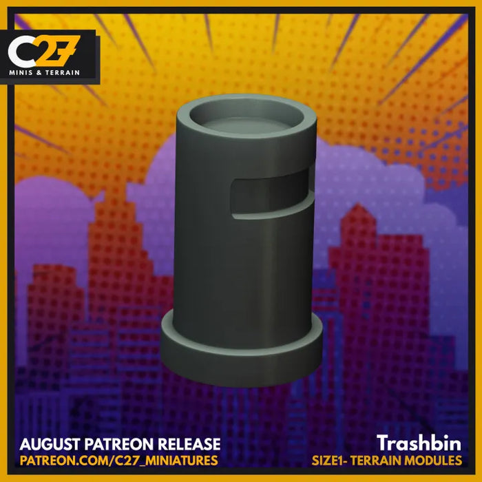 Trash Bin | Terrain | Sci-Fi Miniature | C27 Studio