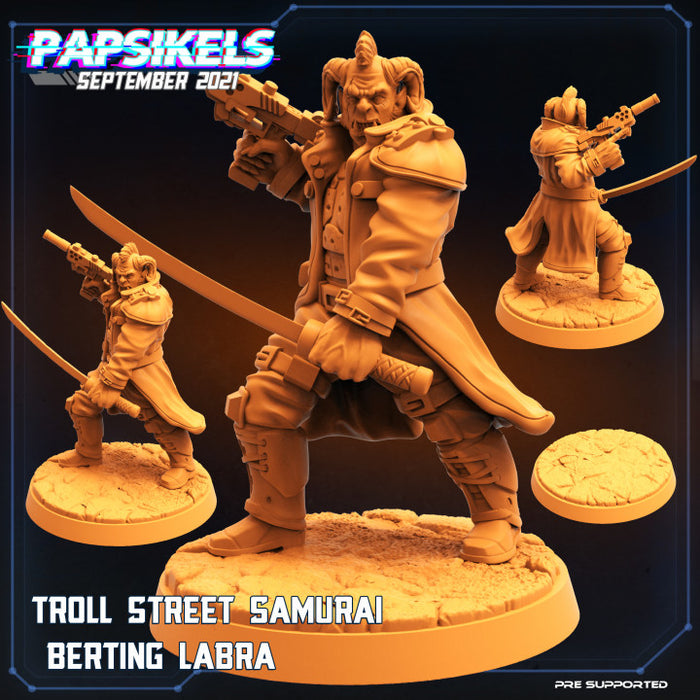 Troll Street Samurai Berting Labra | Cyberpunk | Sci-Fi Miniature | Papsikels