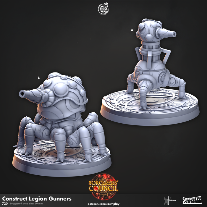 Construct Legion Gunner Miniatures | Sorcerers Council | Fantasy Miniature | Cast n Play
