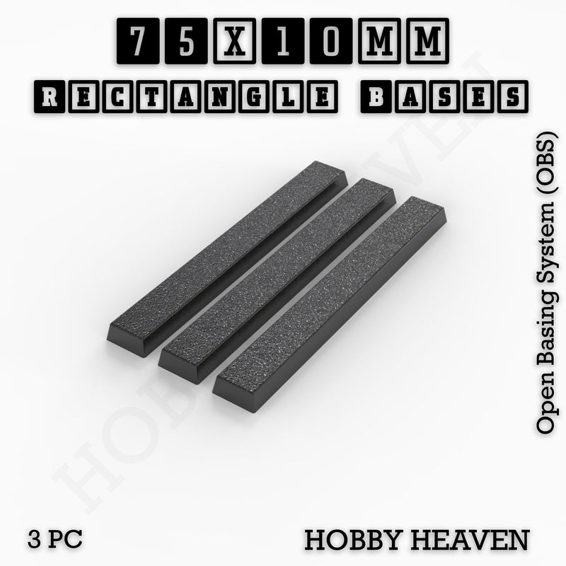 Rectangle Bases Range Sizes - 20x15mm to 75x25mm Small Sizes 3d Print Full Range Tabletop Games