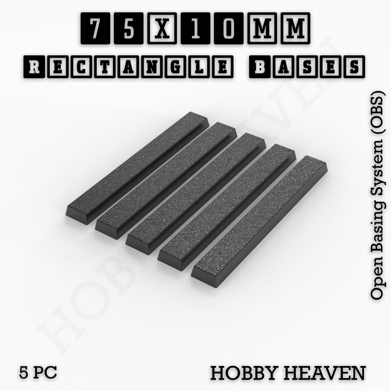 Rectangle Bases Range Sizes - 20x15mm to 75x25mm Small Sizes 3d Print Full Range Tabletop Games