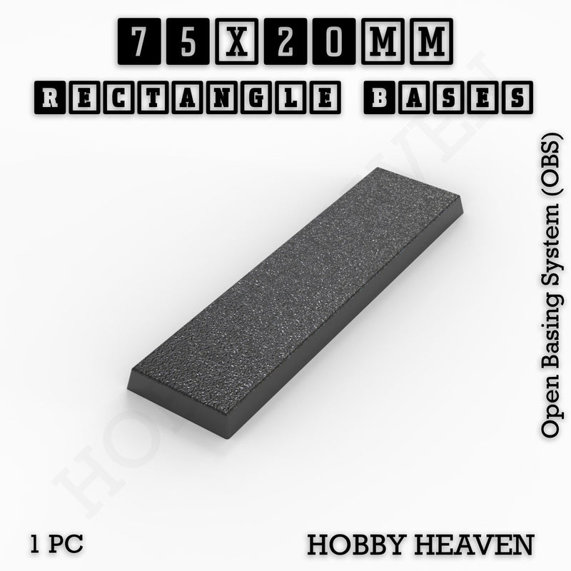 Rectangle Bases Range Sizes - 20x15mm to 75x25mm Small Sizes 3d Print Full Range Tabletop Games